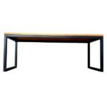 Banco De Madeira E Ferro Estilo Industrial - Base Preto Eletrostático E Assento Tonalidade Castanheira - Imagem 5