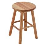Banqueta Média em Madeira 47cm Marrom Lyptus Metalnew