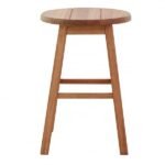 Banqueta Média em Madeira 47cm Marrom Lyptus Metalnew - Imagem 2