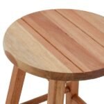 Banqueta Média em Madeira 47cm Marrom Lyptus Metalnew - Imagem 3