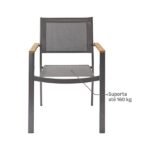 Cadeira de Jardim em Alumínio 84x55cm Cinza Oris Naterial - Imagem 2