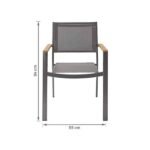 Cadeira de Jardim em Alumínio 84x55cm Cinza Oris Naterial - Imagem 5