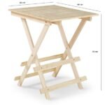 Conjunto Mesa Dobrável E 2 Banquetas Bege - Imagem 2