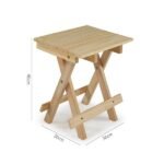 Conjunto Mesa Dobrável E 2 Banquetas Bege - Imagem 3