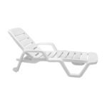 Espreguiçadeira em Plástico Reclinável com 3 Posições 28x71x194cm Branco Leblon Tramontina