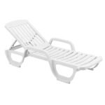 Espreguiçadeira em Plástico Reclinável com 3 Posições Branco Pitangui Antares