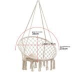 Rede Cadeira De Balanço De Algodão Suspensa Quintal Varanda Descanso Teto Decoração Trançada Casa Jardim Sacada - Imagem 3