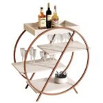 Aparador Bar 3 Prateleiras 1 Bandeja 4009 Pérola