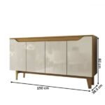 Aparador Buffet Royal 4 Portas Nature/off White - Panorama Móveis - Imagem 2