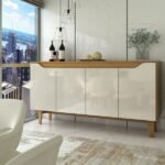 Aparador Buffet Royal 4 Portas Nature/off White - Panorama Móveis - Imagem 4