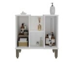 Armário Conjunto De Banheiro 60 Cm Para Lavatório Com Coluna Branco - Imagem 2