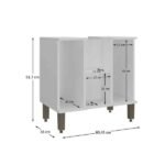 Armário Conjunto De Banheiro 60 Cm Para Lavatório Com Coluna Branco - Imagem 3