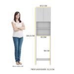 Armário De Banheiro Para Vaso Sanitário Com 2 Portas Multimóveis Branco - Imagem 3