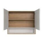 Armário Espelheira Para Banheiro Helena Com 2 Portas E 1 Nicho Mel/arenas - Imagem 2