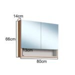 Armário Espelheira Para Banheiro Helena Com 2 Portas E 1 Nicho Mel/arenas - Imagem 3