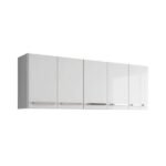 Armario Suspenso Para Cozinha 5 Portas Branco Santorini Brienza Movelaria