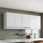 Armario Suspenso Para Cozinha 5 Portas Branco Santorini Brienza Movelaria - Imagem 2