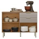 Balcão Para Cozinha Em Mdp 2 Portas E 2 Gavetas Alba Amêndolanude - Imagem 3