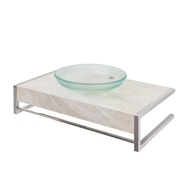 Bancada de Banheiro em Cerâmica com 1 Cuba de Apoio 25,9x44,7x71,2cm Pequena Bege Cris Metal Bancada de Banheiro em Cerâmica com 1 Cuba de Apoio 25,9x44,7x71,2cm Pequena Bege Cris Metal - Imagem 1