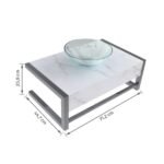 Bancada de Banheiro em Cerâmica com 1 Cuba de Apoio 25,9x44,7x71,2cm Pequena Branca Cris Metal - Imagem 3