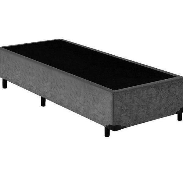 Base Cama Box Solteiro Suede Cinza 40x88x188 Base Cama Box Solteiro Suede Cinza 40x88x188 - Imagem 1
