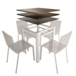 Base Para Mesa De Vidro Jantar 4 Lugares Branca Quadrada