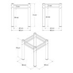 Base Para Mesa De Vidro Jantar 4 Lugares Branca Quadrada - Imagem 2
