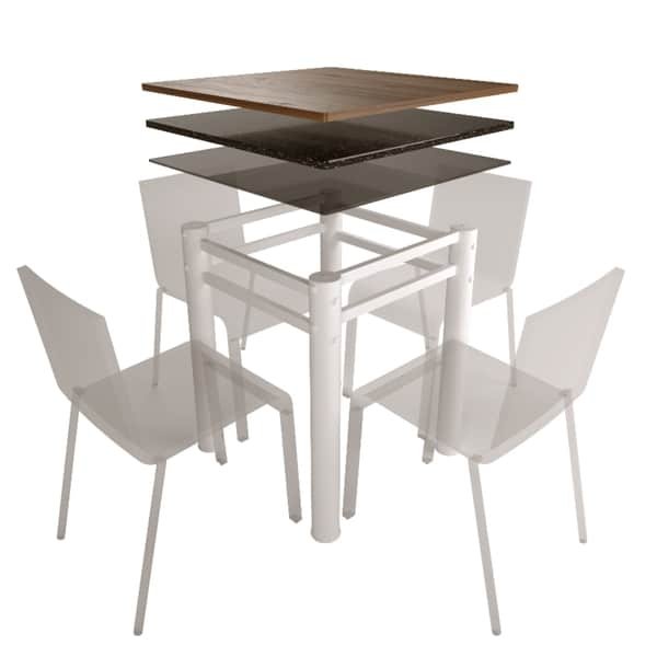 Base Para Mesa De Vidro Jantar 4 Lugares Branca Quadrada Base Para Mesa De Vidro Jantar 4 Lugares Branca Quadrada - Imagem 1