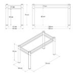 Base Para Mesa De Vidro Jantar 6 Lugares Branca Retangular - Imagem 2