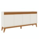 Buffet Aparador Ripado 4 Portas Com Pés De Mdf Astúrias 180cm