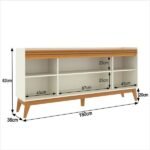 Buffet Aparador Ripado 4 Portas Com Pés De Mdf Astúrias 180cm - Imagem 3