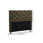 Cabeceira Box Queen Estofada Marrom Castor Aruba - Imagem 3