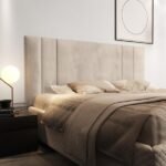 Cabeceira Para Cama Casal Luana 1,40 Estofada Suede - Areia - Rpm Móveis