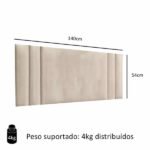 Cabeceira Para Cama Casal Luana 1,40 Estofada Suede - Areia - Rpm Móveis - Imagem 3