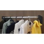 Cabideiro De Parede 80 Cm Arara Camiseiro Calceiro Preto Laca - Imagem 2