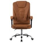 Cadeira De Escritório Presidente Base Cromada Com Rodinha Fortt Marselha Marrom - Cpf03-m - Imagem 2