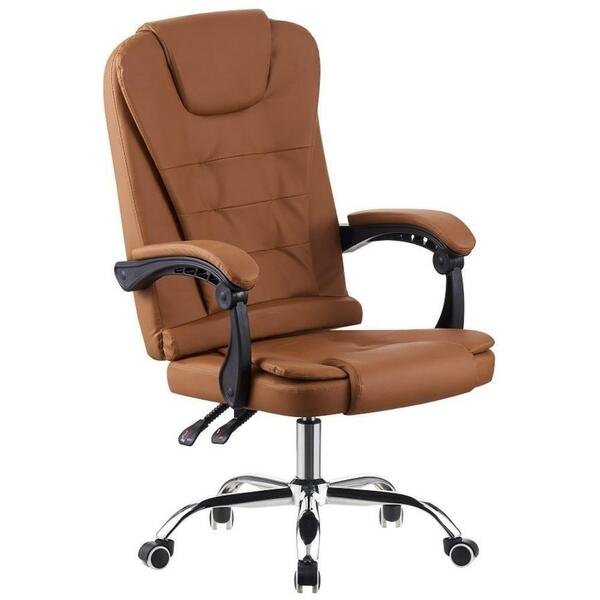 Cadeira De Escritório Presidente Base Cromada Com Rodinha Fortt Marselha Marrom - Cpf03-m Cadeira De Escritório Presidente Base Cromada Com Rodinha Fortt Marselha Marrom - Cpf03-m - Imagem 1