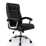 Cadeira De Escritório Presidente Fox Base Cromada Com Rodinha Molas Ensacadas Preta - Ut-c351