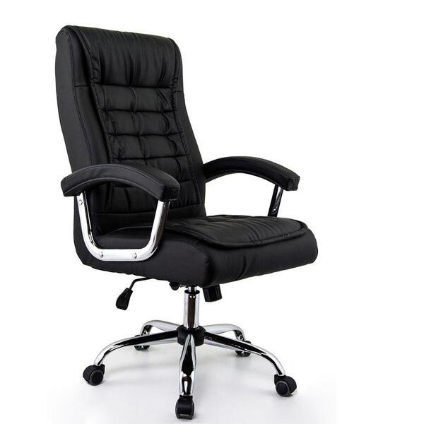 Cadeira De Escritório Presidente Fox Base Cromada Com Rodinha Molas Ensacadas Preta - Ut-c351 Cadeira De Escritório Presidente Fox Base Cromada Com Rodinha Molas Ensacadas Preta - Ut-c351 - Imagem 1