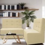 Canto Alemão Confortável Para Apartamento Cozinha E Restaurantes Suede Bege - Imagem 3