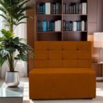 Canto Alemão Confortável Para Apartamento Cozinha E Restaurantes Veludo Terracota - Imagem 3