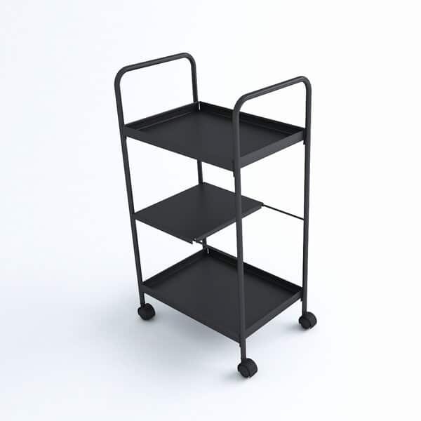 Carrinho Bar Em Aço 82,5cm X 60 Cm Maragogi Preto Fosco Carrinho Bar Em Aço 82,5cm X 60 Cm Maragogi Preto Fosco - Imagem 1