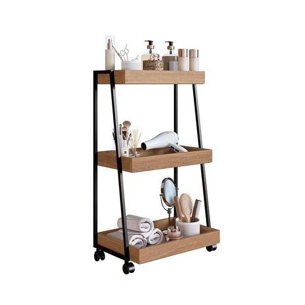 Carrinho Multiuso Albi Mel E Preto Carrinho Multiuso Albi Mel E Preto - Imagem 1