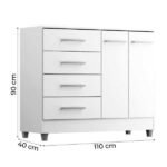 Comoda Gisele 4 Gavetas 2 Portas - Imagem 2