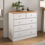 Cômoda Madeira Maciça 5 Gavetas Rondo - Branco Madeirado - Imagem 2