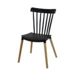 Conjunto 4 Cadeiras Windsor Preta Para Sala De Jantar Cozinha Restaurante Com Base Em Madeira - Imagem 5