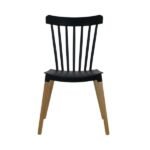 Conjunto 4 Cadeiras Windsor Preta Para Sala De Jantar Cozinha Restaurante Com Base Em Madeira - Imagem 6