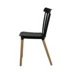 Conjunto 4 Cadeiras Windsor Preta Para Sala De Jantar Cozinha Restaurante Com Base Em Madeira - Imagem 2