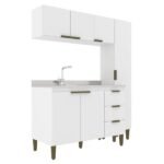 Cozinha Completa 3 Peças 6 Portas 3 Gavetas Bia Branco