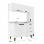 Cozinha Completa 3 Peças 6 Portas 3 Gavetas Bia Branco - Imagem 2